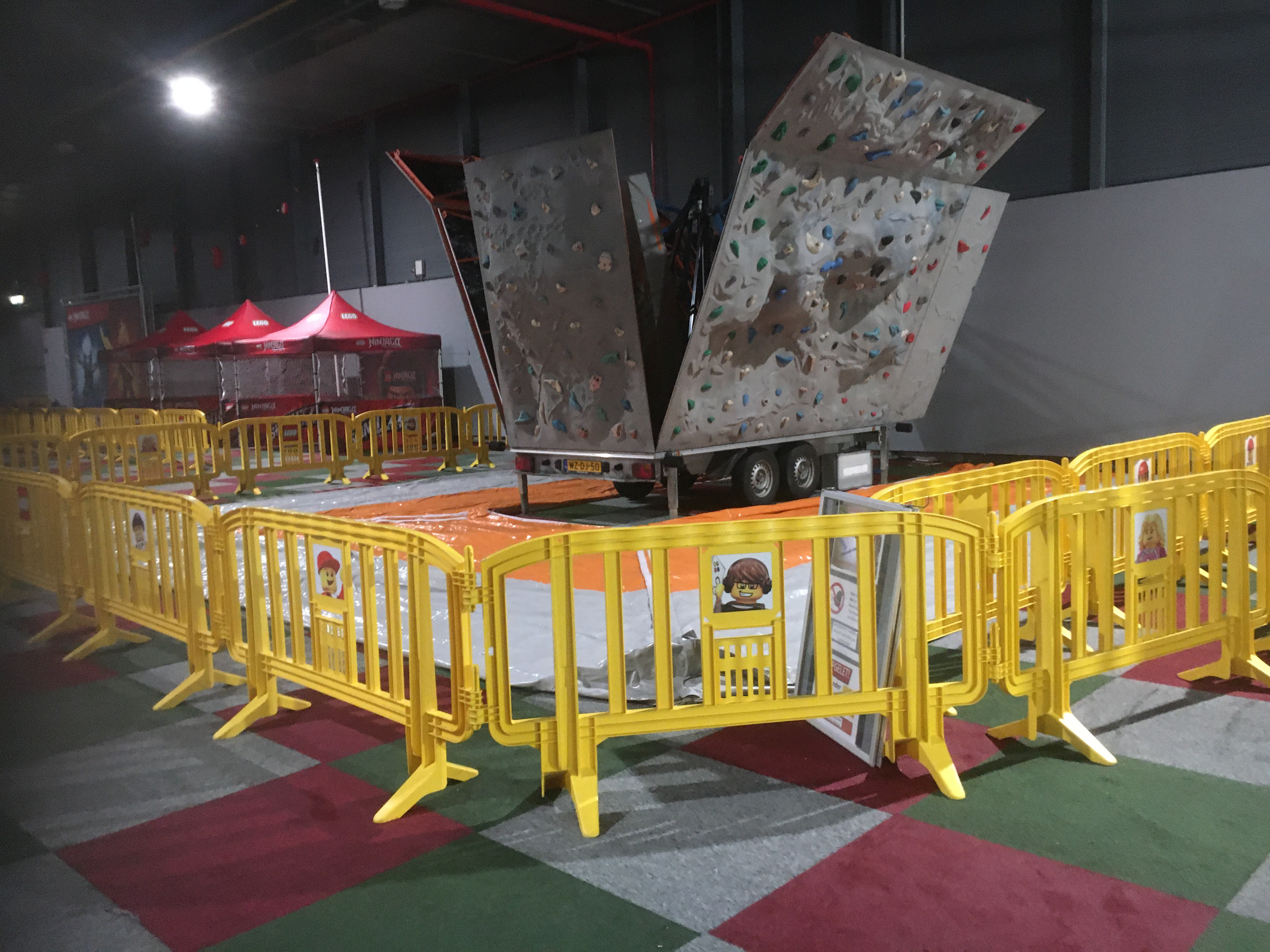 De mobiele boulderwand in actie